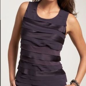 Ann Taylor Tiered Black Top